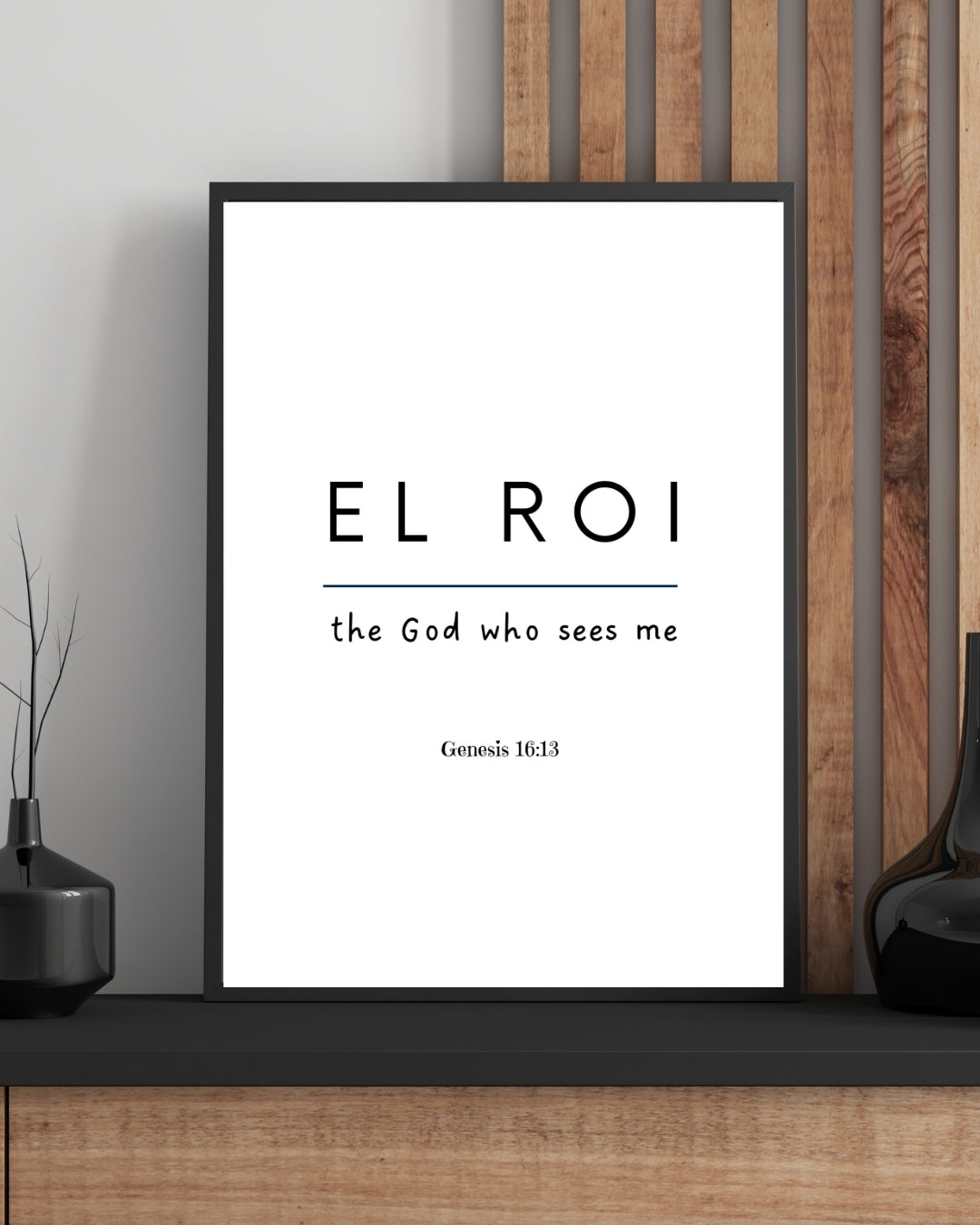El Roi – The God Who Sees Me | Genesis 16:13 Bible Verse Wall Art