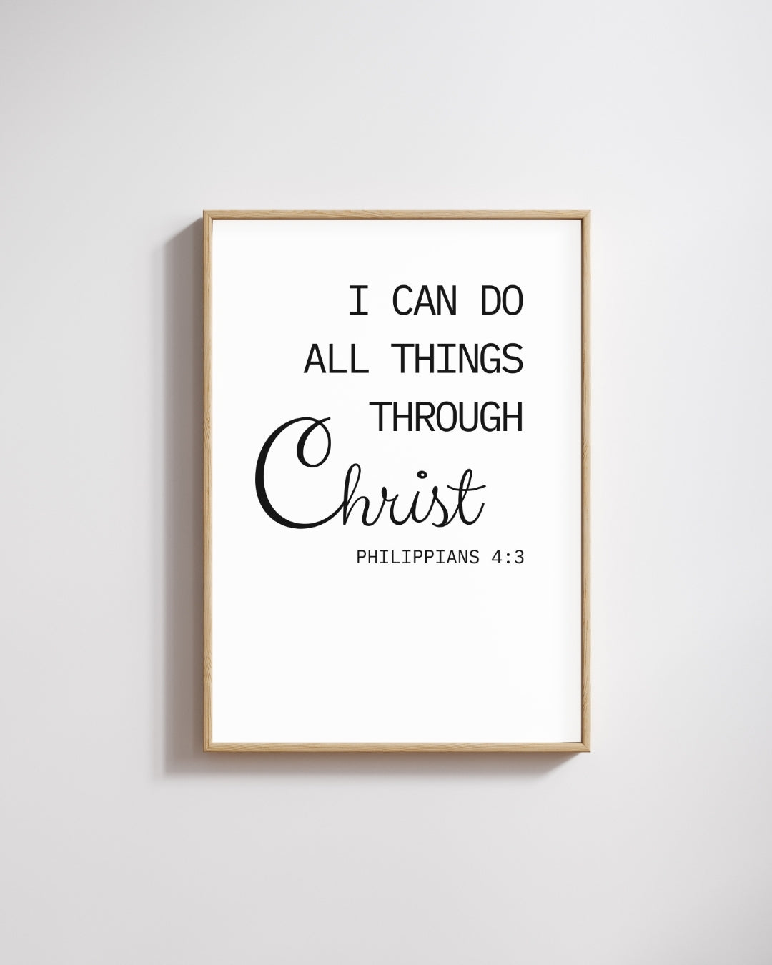 I Can Do All Things Through Christ Wall Art | Philippians 4:13 Bible Verse Print | Christian Home Décor