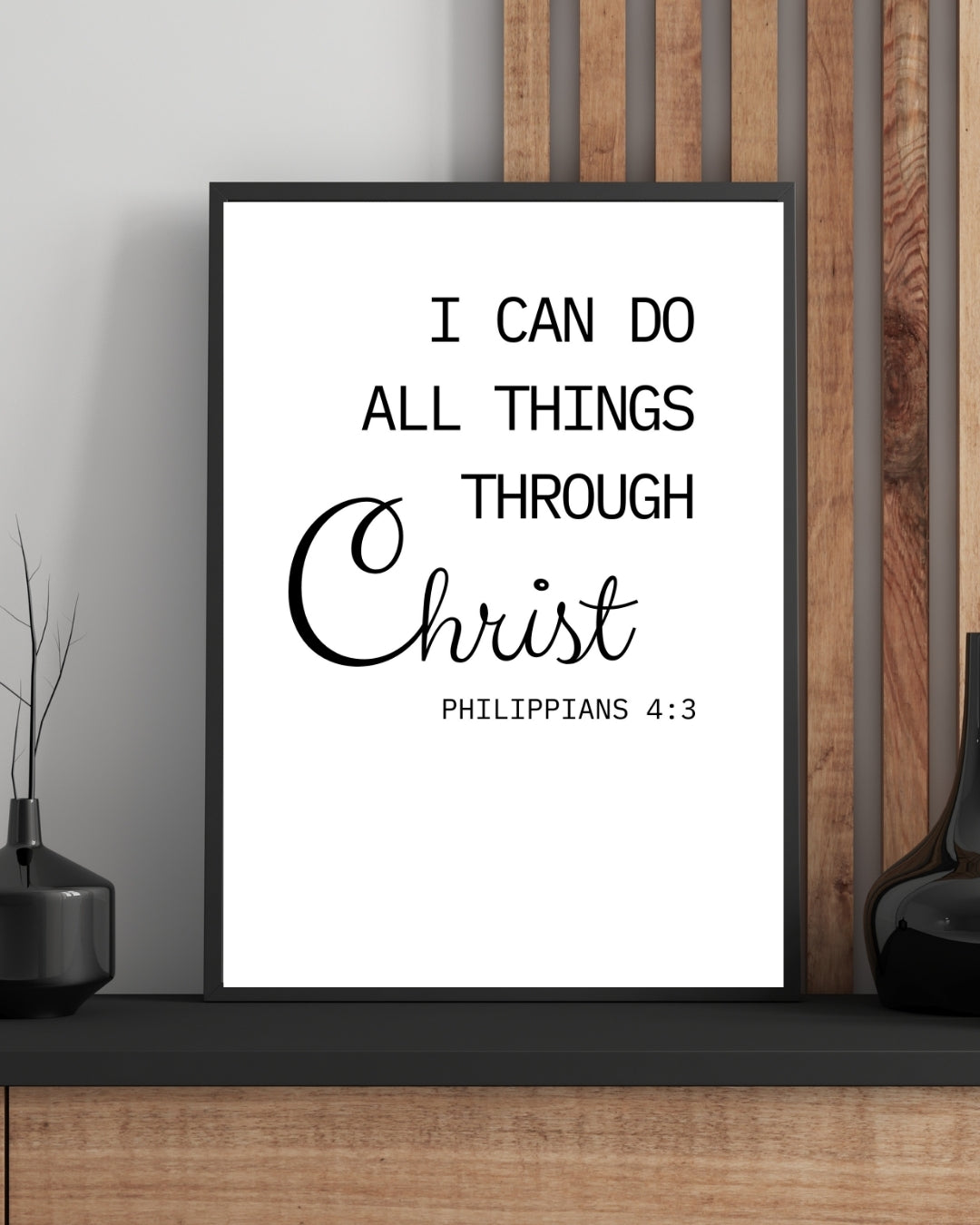 I Can Do All Things Through Christ Wall Art | Philippians 4:13 Bible Verse Print | Christian Home Décor