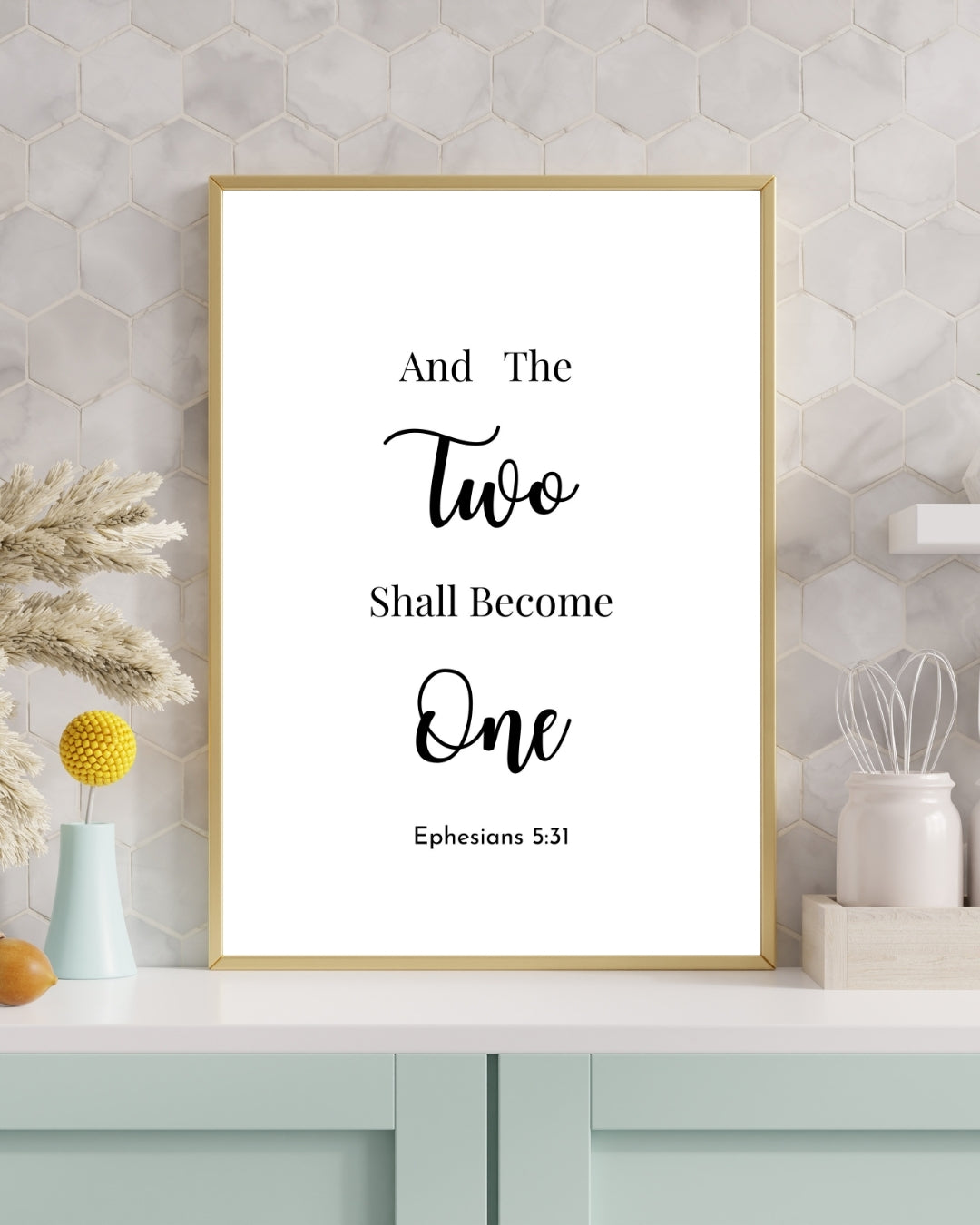 The Two Shall Become One – Ephesians 5:31 Bible Verse Wall Art