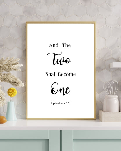 The Two Shall Become One – Ephesians 5:31 Bible Verse Wall Art