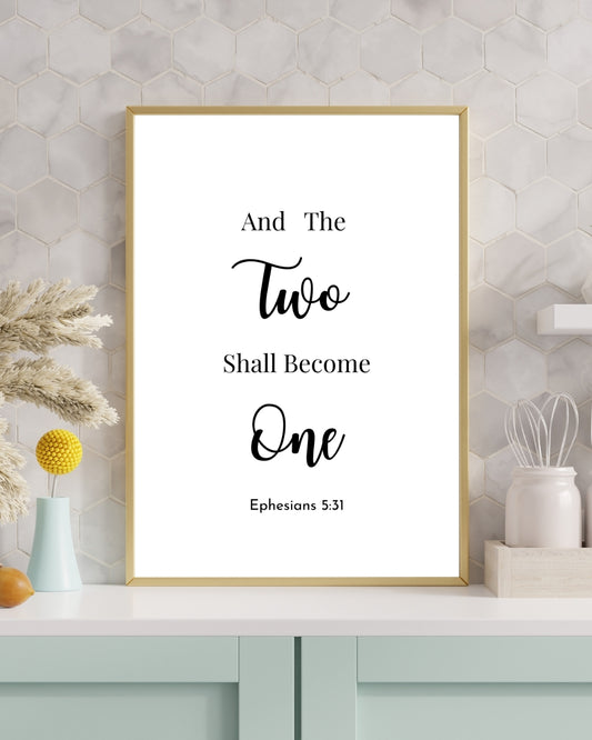 The Two Shall Become One – Ephesians 5:31 Bible Verse Wall Art