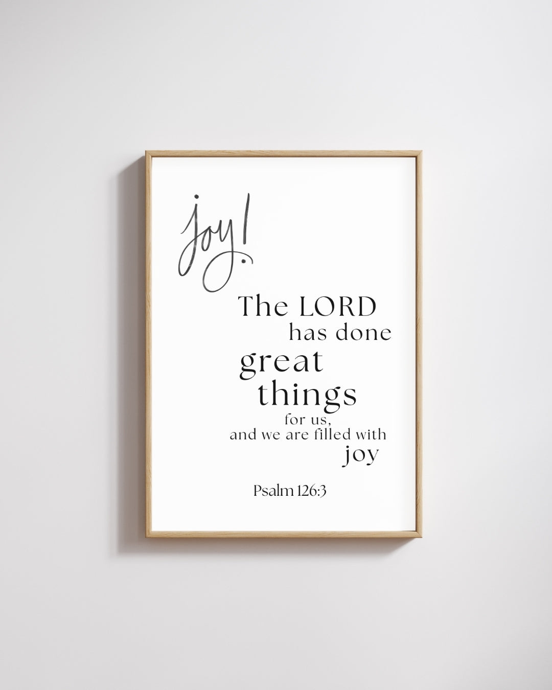 Joy! The Lord Has Done Great Things – Psalm 126:3 Bible Verse Wall Art