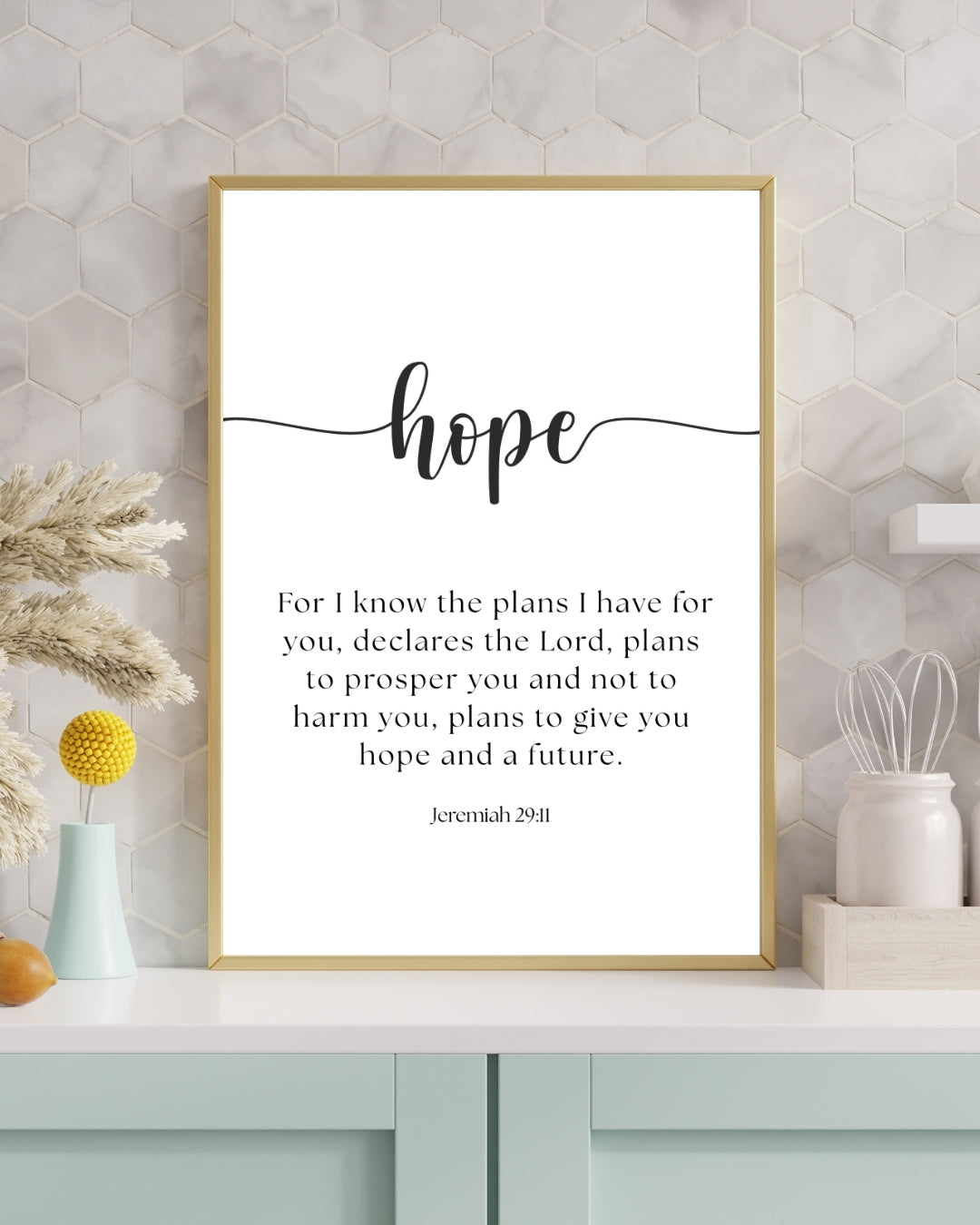 Hope – Jeremiah 29:11 Bible Verse Wall Art Print