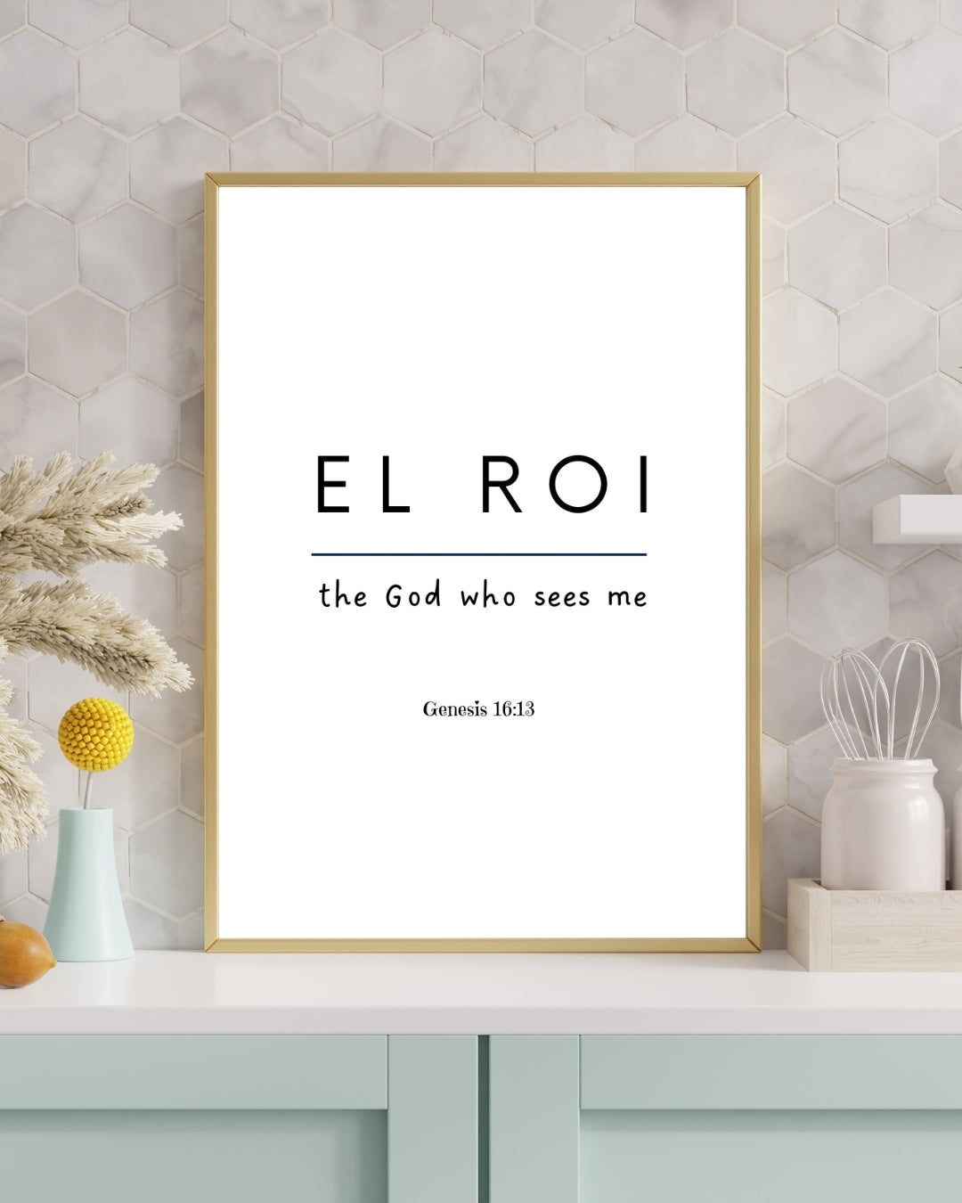 El Roi – The God Who Sees Me | Genesis 16:13 Bible Verse Wall Art