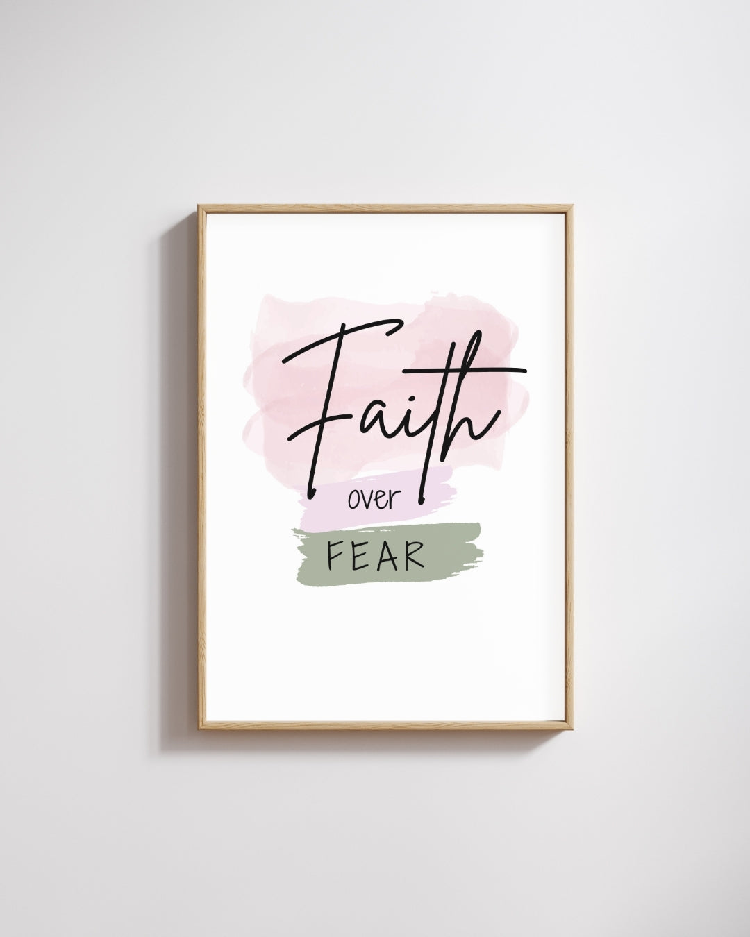 Faith Over Fear – Christian Wall Art | Inspirational Bible Verse Print | Scripture Home Décor