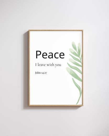 Peace I Leave With You – John 14:27 Bible Verse Wall Art