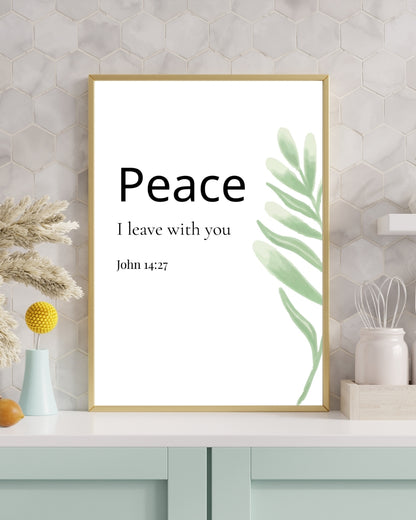 Peace I Leave With You – John 14:27 Bible Verse Wall Art