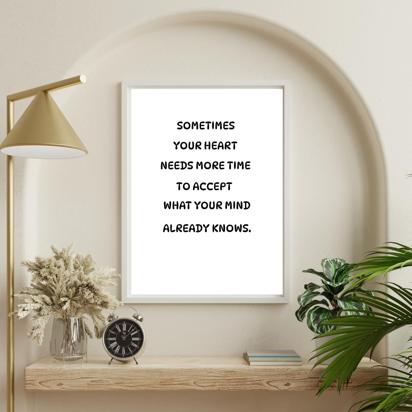 Sometimes Your Heart Needs More Time Wall Art – Inspirational Quote Print – Minimalist Modern Home Decor – Healing and Self Love