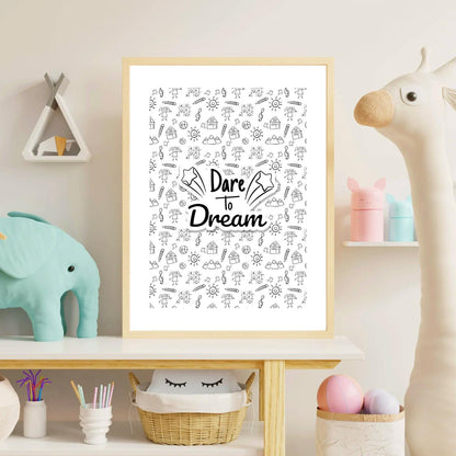 Dare to Dream – Kids Room Inspirational Wall Art Print