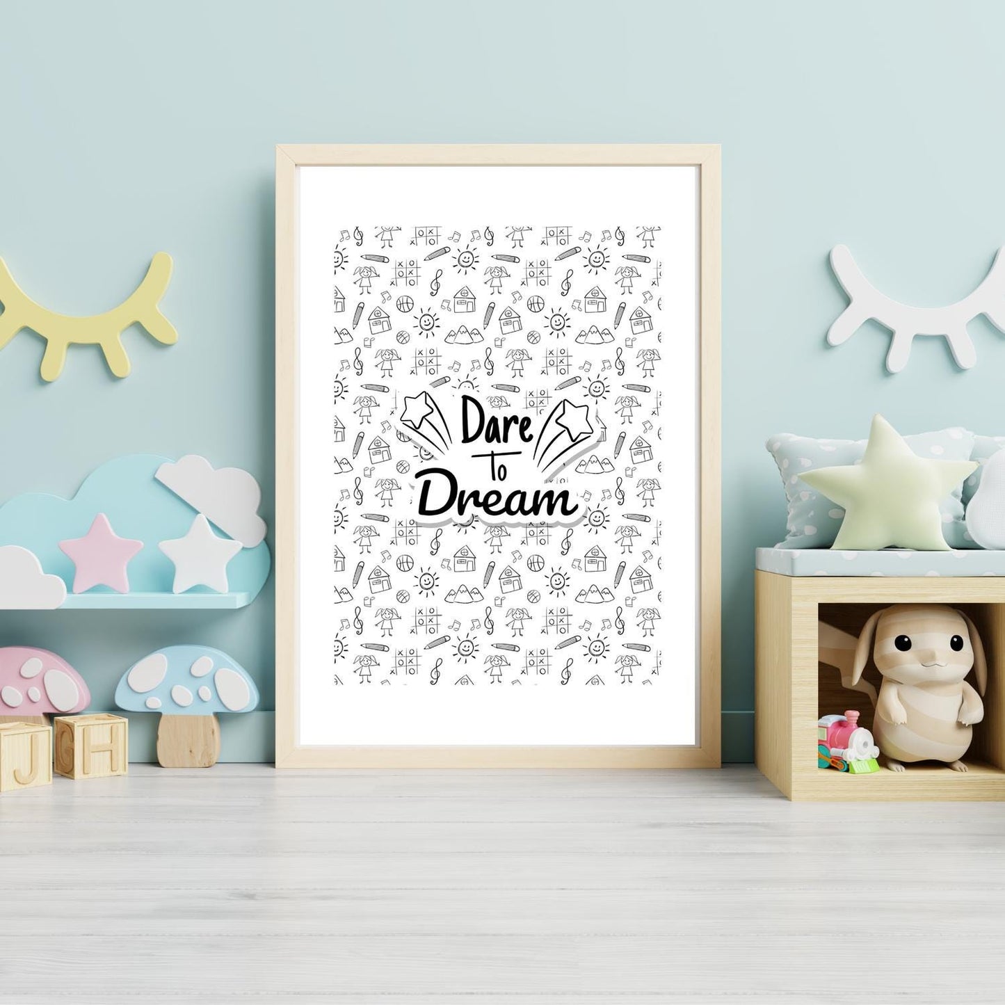 Dare to Dream – Kids Room Inspirational Wall Art Print